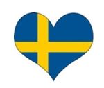 Schwedische Fahne mit Herz